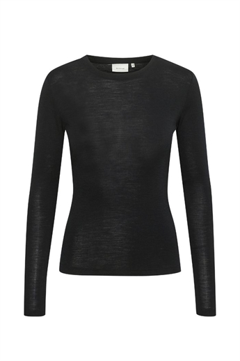 Gestuz, Ninia LS wool blouse, Black